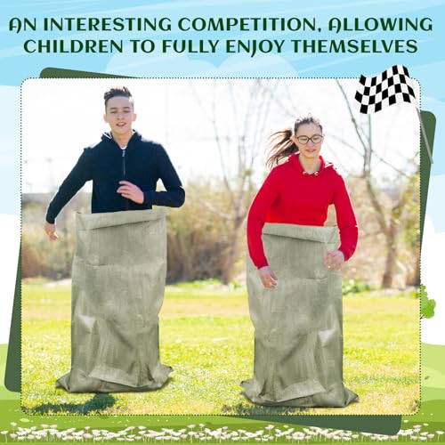 12 Pack Potato Sack Race Bags 40x24 Inches for Outdoor Lawn Games - Denylo Pro