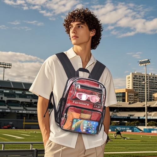 Clear Backpack Stadium Approved - 12x10x6 Transparent Bag