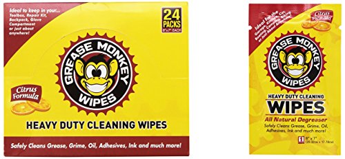Grease Monkey Heavy Duty Degreaser Wipes - Multi-Purpose Cleaning (Box of 24)