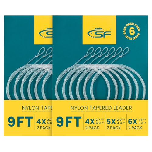 9FT Tapered Fly Fishing Leader - 4X, 5X, 6X Loops