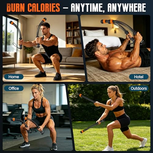 Cordless Weighted Battle Ropes – Adjustable Resistance for Home Gym - Black