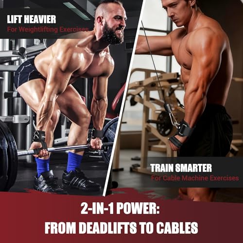 2-in-1 Weightlifting Straps with Rings - Heavy-Duty Wrist Cuffs