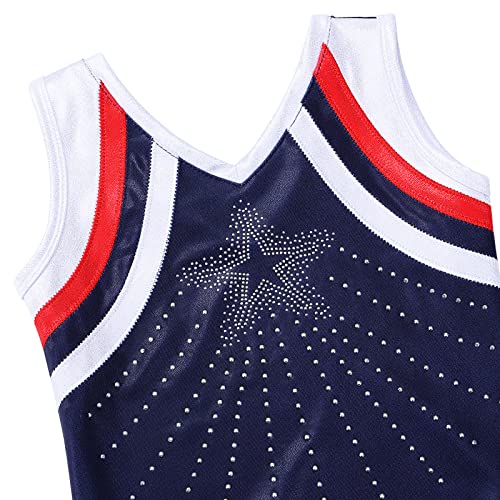 Girls Gymnastics Leotard Sparkly Dancewear for Tumbling & Ballet 7-8Y Navy Stars