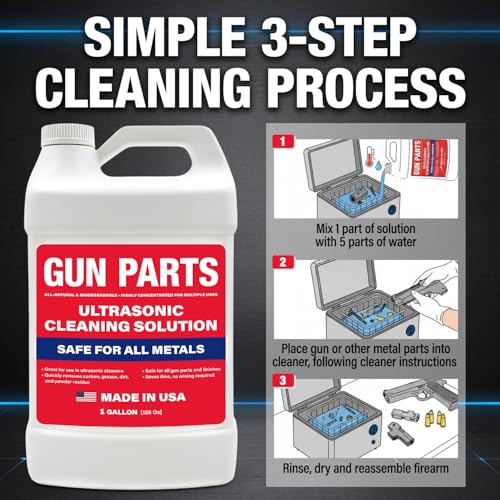 Samorillo Ultrasonic Gun Cleaning Solution - Concentrated 8-Gallon Formula for Firearm Maintenance