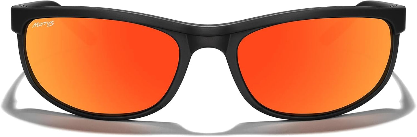MERRY'S Polarized Wrap Around Sport Sunglasses - UV400 Protection for Men & Women | Ideal for Driving, Fishing, Cycling, Running