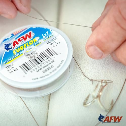 Stainless Steel Fishing Leader Wire - Nylon Coated, 30ft, 15lb Test - Bright