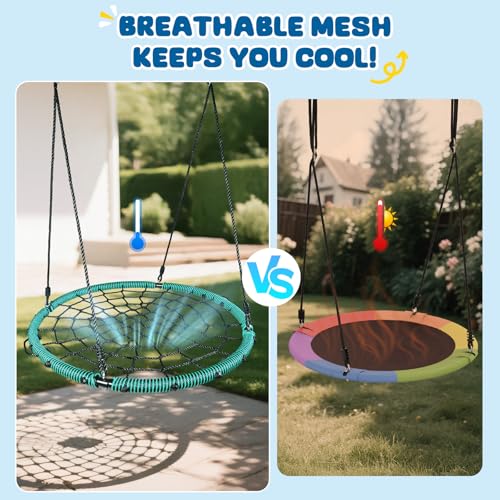 40" Spider Web Saucer Tree Swing - Green, 750lbs Capacity