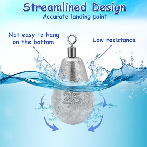 Long Casting Swivel Bell Sinkers - 1/8oz, 10pcs Fishing Weights