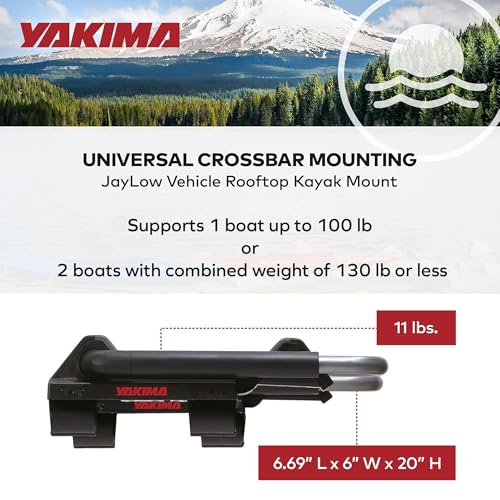 Folding J-Cradle Kayak Rack with Tie-Downs - Holds 1 or 2 Boats