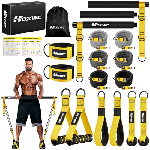 Portable Pilates Bar Kit with Resistance Bands for Strength Training