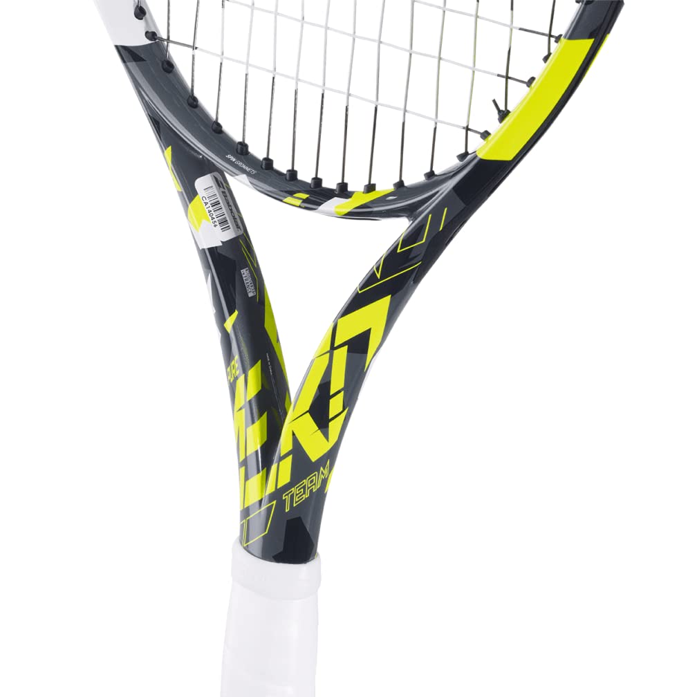 Babolat Pure Aero Team Tennis Racquet - Strung with 16g White Syn Gut at Mid-Range Tension (4 3/8" Grip)
