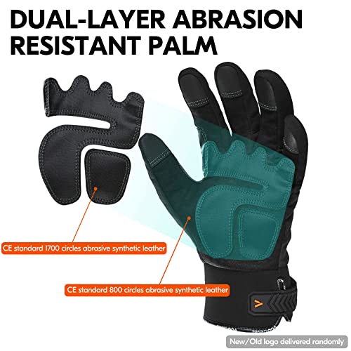 Vgo... 1-Pair -4¢µ or above 3M Thinsulate C100 Lined High Dexterity Touchscreen Synthetic Leather Winter Warm Work Gloves, Waterproof Insert (Size XL, Black, SL8777FW)