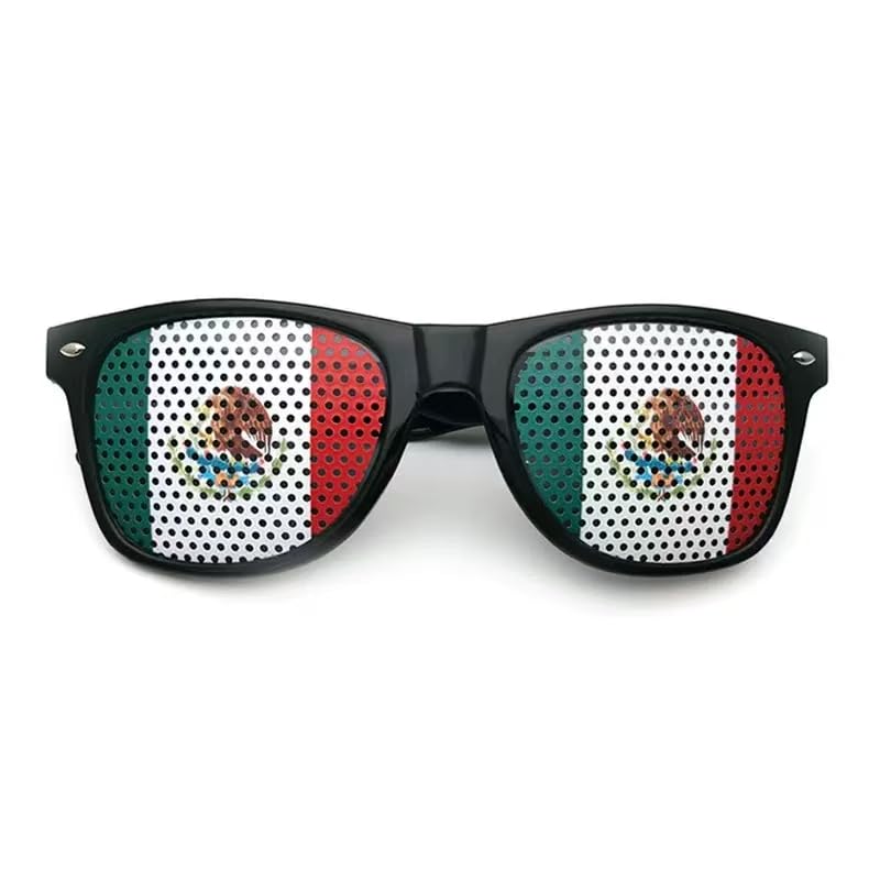 Mexico Flag Fan Sunglasses for World Cup Enthusiasts
