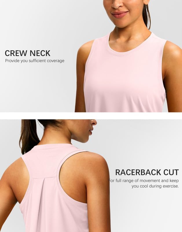 Skiennix Women's Athletic Tank Tops - Racerback Sleeveless Yoga & Running Gym Shirts | Loose Fit