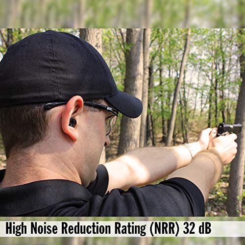 High NRR Soft Foam Shooting Ear Plugs - 7 Pair with Case