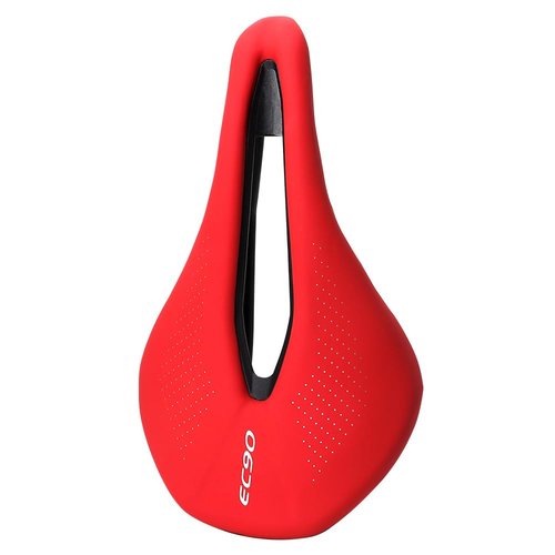Bicycle Seat Road Bike Saddles PU Ultralight Breathable Comfortable Seat Cushion Bike Racing Saddle Parts Components (Red)