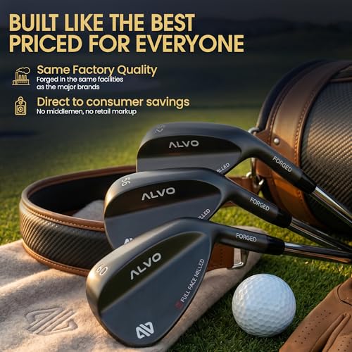 Premium Full Face Golf Wedge Set - 3 Wedges 52, 56, 60 Degrees