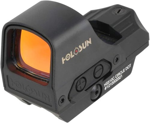 HOLOSUN 510C Open Reflex Sight - Multi-Reticle 2 MOA Dot & 65 MOA Circle - Solar FailSafe, 12 Settings, Red/Green