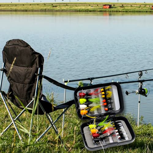 Ghanneey 20pcs Fly Fishing Poppers Kit XL - Topwater Dry Flies for Bass Trout