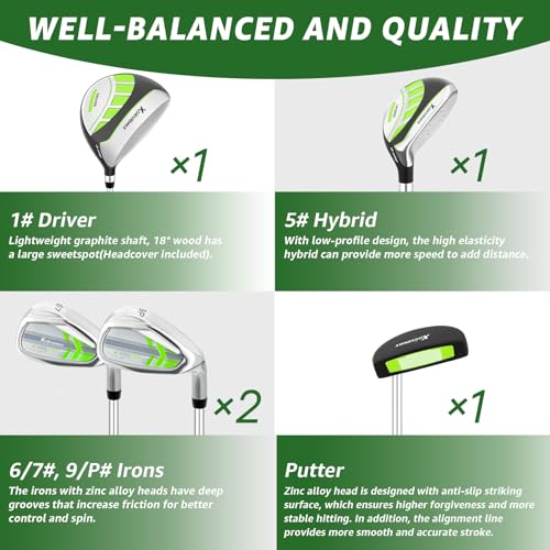 Junior Golf Club Set for Kids 45–54 Inches - Right Hand with Stand Bag