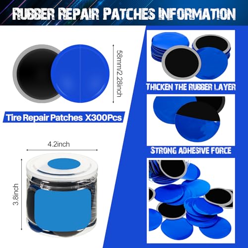 Heavy Duty Tire Patches - 10 Pcs 58 mm Rubber Repair Kit