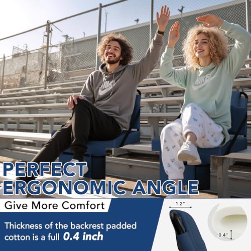 Adjustable Stadium Seat with Back Support & Cup Holder