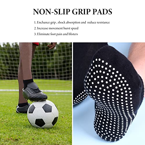 Non-Slip Yoga Socks with Grips - 4 Pairs, Dark Gray & Black