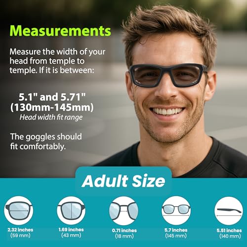 Photochromic Sports Protection Goggles for Basketball & Pickleball - Black