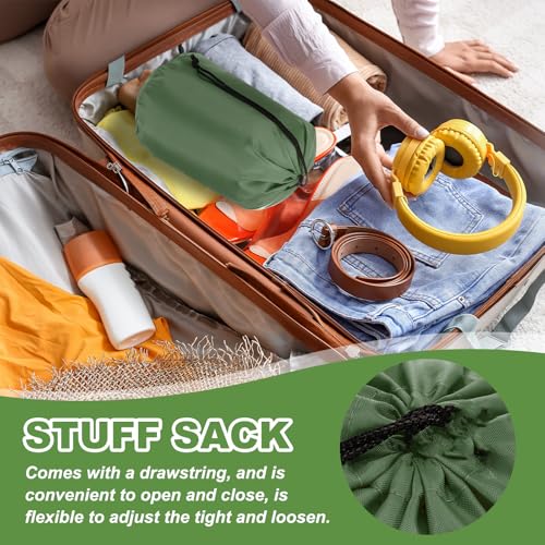 PATIKIL Waterproof Outdoor Stuff Sack - Dark Green 14x26 Inch Lightweight Storage Bag for Camping & Hiking