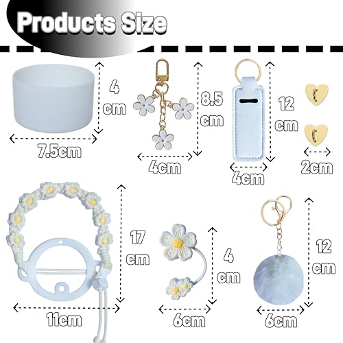 Boho Tumbler Accessory Kit - 40oz Handle Strap, Boot & Charms - White