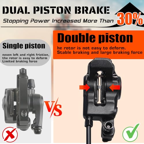 BUCKLOS Hydraulic Disc Brake Set for Mountain Bikes - Left Front & Right Rear