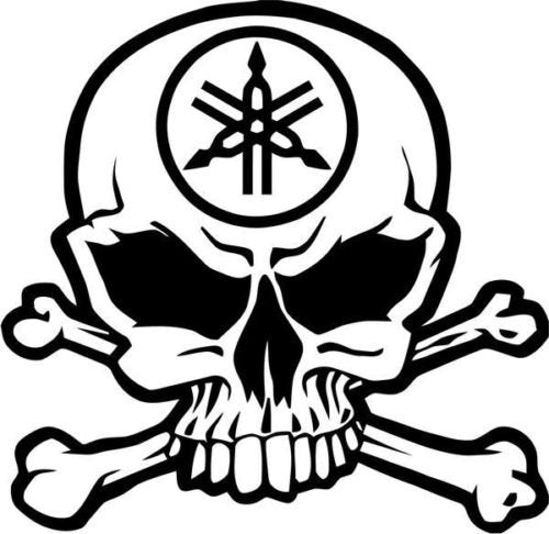 Skull Crossbones Vinyl Decal - Weather-Resistant Racing Sticker for Cars
