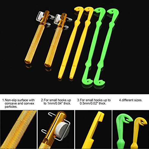 Fishing Knot Tying Tool Kit - 2 Metal Knot Tying Tools & Loop Tyers