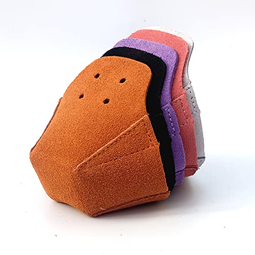 VKEDA 100% Real Cowhide Toe Cap Protectors for Derby Speed Roller Skates - Black, 1 Pair