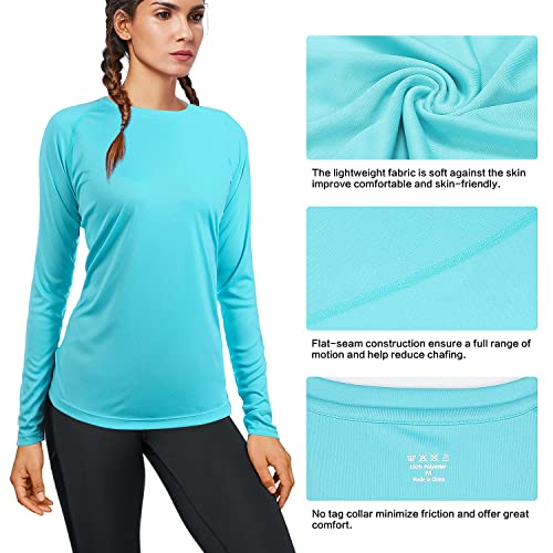 Women's UPF 50+ Long Sleeve Sun Protection Rash Guard Shirt