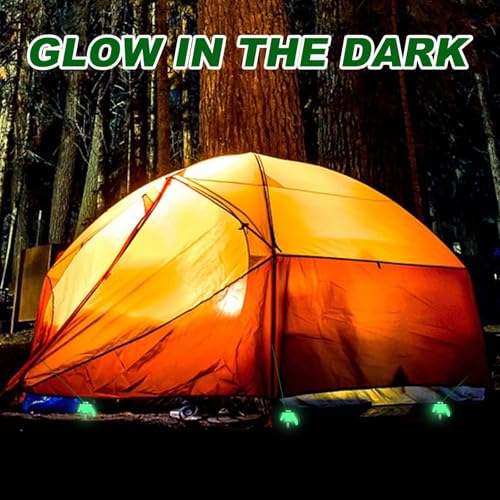 Luminous White 40 Pack 12 Inch Metal Tent Stakes with Hex Driver for Camping & Outdoor
