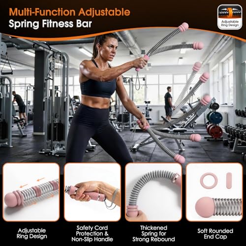 Brveniu Pink Ropeless Portable Weighted Battle Rope for Home Gym