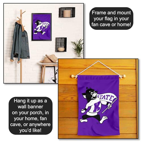 Kansas State Vintage Logo Garden Flag – 13x18, Double-Sided Poly