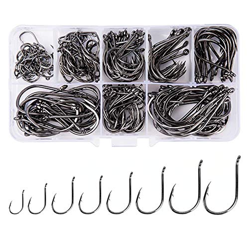 Large Premium Fishing Hooks Set - 240pcs in 8 Sizes
