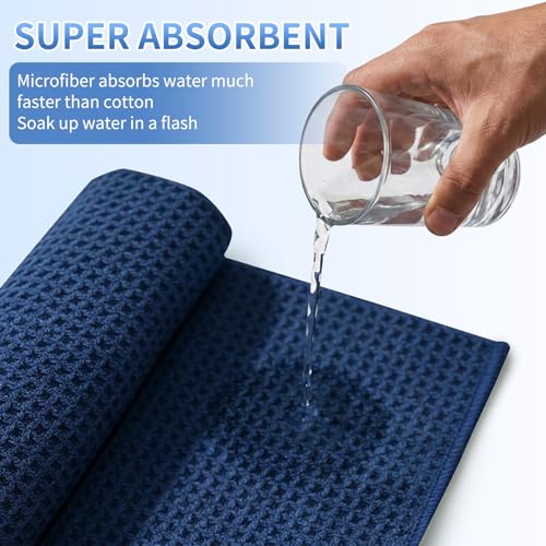 Fishing Towel with Clip - 16" X 16" Microfiber Towel - Pack of 3 (Black/Grey/Blue)
