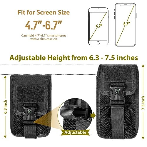 SOWHUP Tactical Molle Phone Pouch Holster Black3 – Small EDC Gadget Organizer
