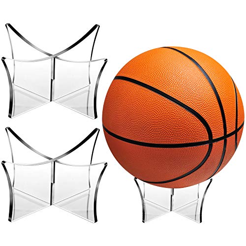 3-Piece Acrylic Basketball & Sports Ball Display Stand Set