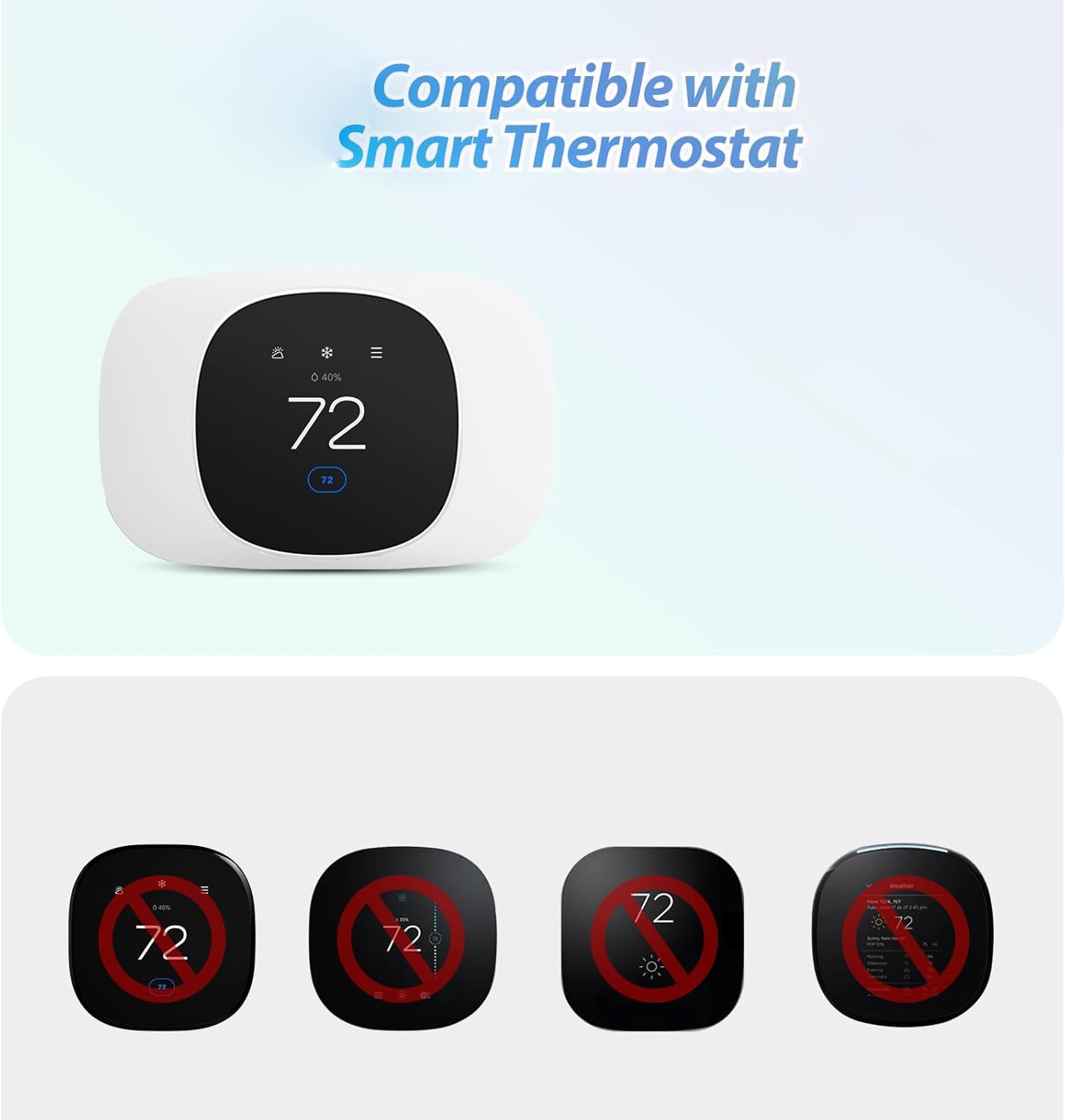 CERCGVEL Trim Plate Compatible with ecobee Smart Thermostat Essential, Wall Plate Bracket Cover, Programmable Thermostat Accessory, Practical Kit, Bracket Mount Cover, Stylish Design