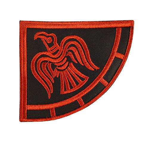 Viking Raven Banner Tactical Embroidered Patch - Black and Red