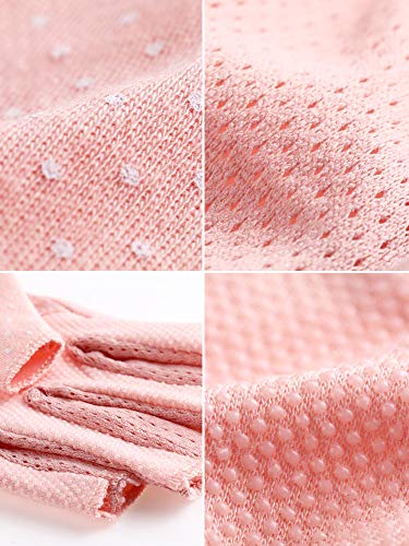 UV Protection Fingerless Driving Gloves - Non-Slip Cotton - Pink