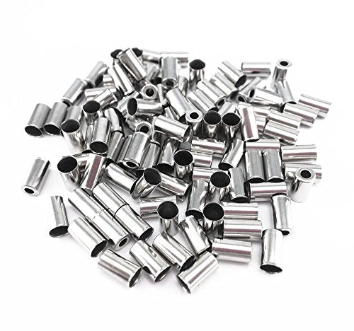 5mm Bicycle Brake Cable End Caps - Pack of 100 Metal Caps