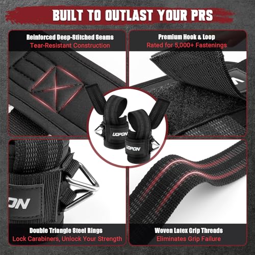 2-in-1 Weightlifting Straps with Rings - Heavy-Duty Wrist Cuffs