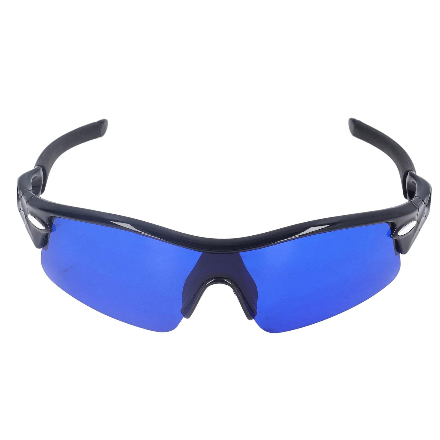 MOUMOUTEN Golf Ball Finder Glasses, Polarized Blue Lens UV Proof Sun Protection Grass Filter with Glasses Cloth and Storage Bag, Ball Finding Filtering Sunglasses for Golfers(Black)