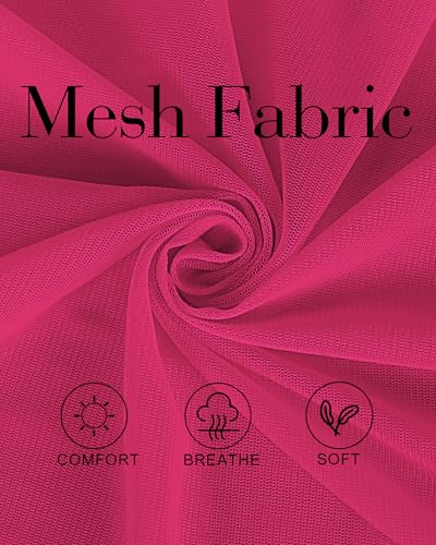 Women's Mesh Sheer Beach Sarong Wrap Coverup - Rose Red