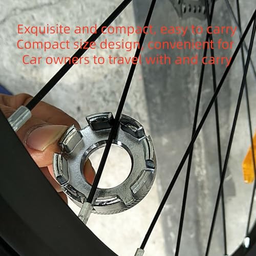Bicycle Spoke Wrench - Chrome Steel Rim Adjustment Tool - Black